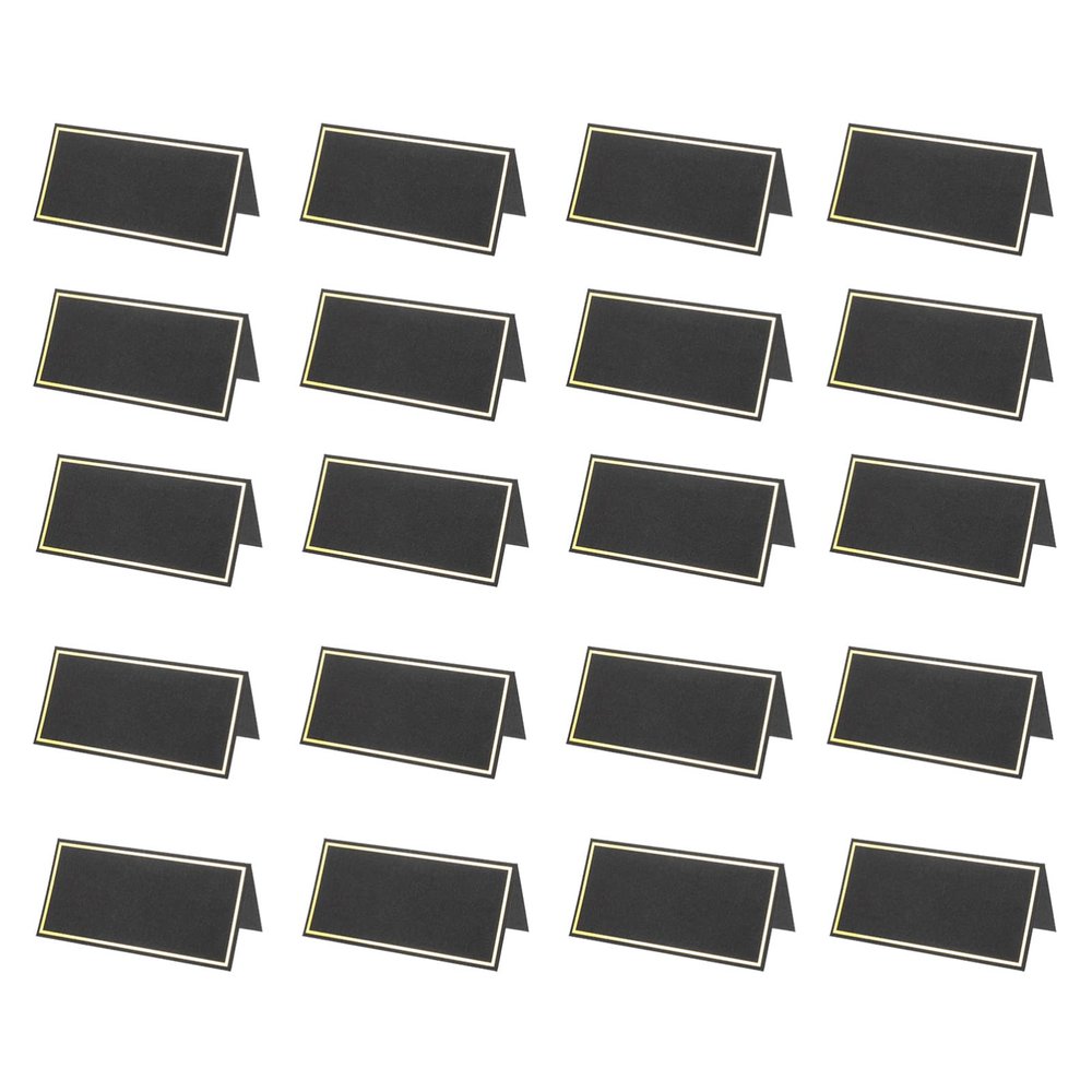 Hemoton 100pcs Elegant Blank Place Cards for Weddings and Events Foil Reserved Signs Decorative Table Name Cards for Banquets Parties and Restaurants