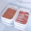 2 Pack Plastic Bacon Box, Deli Meat Saver Cold Cuts Fridge Keeper, Cheese Food Storage Container with Lid for Refrigerator, Shallow Low Profile Christmas Cookie Holder view 3