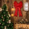 XMASLAND 32inch 72LED Twinkle Red Christmas Bows with LED Lights, Christmas Tree Decoration Wreath Bow Light Topper Light for Indoor Outdoor Christmas Decoration view 2
