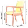 NABEIM Dining Chairs with Arms, Mid-Century Dining Side Chair with Faux Leather Seat, Arm Chair in Rubberwood, Upholstered Living Room Chairs for Kitchen Bedroom Cafe (Color : Dark Brown) view 3