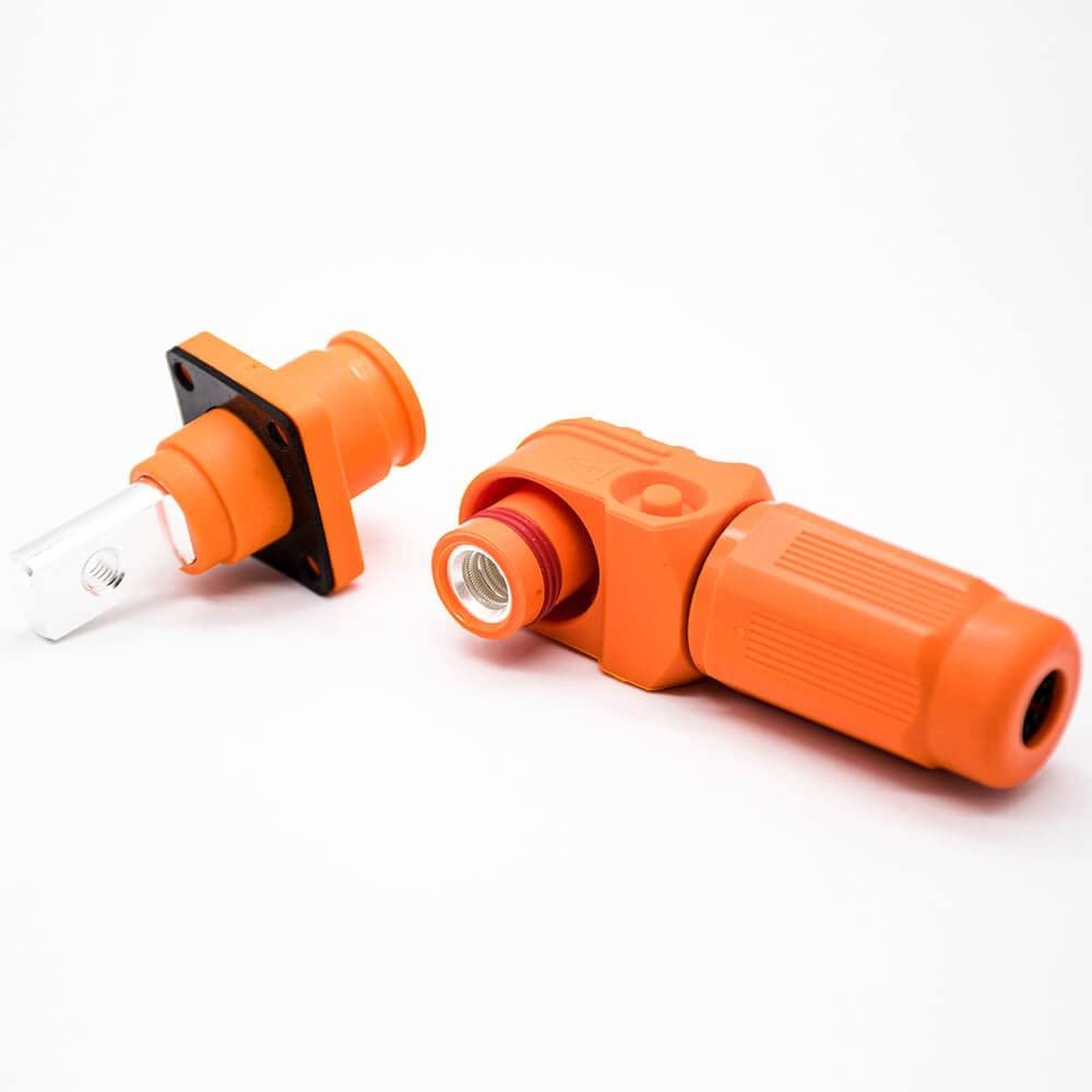 for Surlok Power Connectors 8mm 50mm Right Angle Plug Socket Orange IP65 Busbar Lug One Pair (200A)