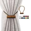 1 Piece 16 Inch Magnetic Decorative Curtain Holder Curtain Clip Hook Curtain Tie Decorative Home Accessories,Light Brown,40CM view 1
