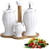 olive oil and vinegar dispenser cruet bottles Oil Vinegar Bottle Pot Dispenser Kitchen Ceramics Olive Sauce Dispenser Dust Proof And Leak-Proof With Pouring Spout Bottle Cap Prevents Oxidation White 3 view 1