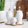 olive oil and vinegar dispenser cruet bottles Oil Vinegar Bottle Pot Dispenser Kitchen Ceramics Olive Sauce Dispenser Dust Proof And Leak-Proof With Pouring Spout Bottle Cap Prevents Oxidation White 3 view 2