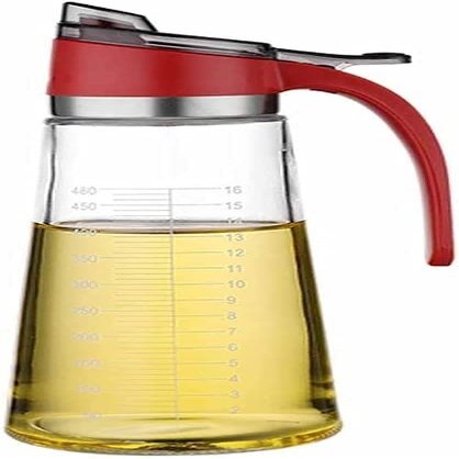 olive oil and vinegar dispenser cruet bottles Reinforced Glass Olive Oil Bottle Premium 500ml Vinegar Container Kitchen Soy Sauce Bottle Fashion Glass Vinegar Storage Bottle (Color : Red)