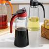 olive oil and vinegar dispenser cruet bottles Reinforced Glass Olive Oil Bottle Premium 500ml Vinegar Container Kitchen Soy Sauce Bottle Fashion Glass Vinegar Storage Bottle (Color : Red) view 3