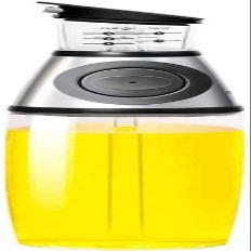 KDLK Olive Oil and Vinegar Dispenser Cruet Bottles 500ml Quantitative Press Oil Bottle Dispenser Measurable Glass Oil Bottle Seasoning Container for Kitchen Cooking Tools (Color : A)
