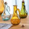olive oil and vinegar dispenser cruet bottles Vinegar Bottle Oil Pourer With Wooden Stopper, Large Capacity Glass Olive Oil Dispenser And Vinegar Bottle (Color : Yellow) view 3
