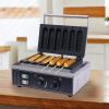 CNCEST Commercial Use Corn Dog Waffle Maker, 110V Electric Waffle Hot Dog Maker Iron Baker Machine, Stainless Steel Cheese Stick Press Iron, 50-300 Temp Control, Two Patterned Baking Pans(6 Hot Dogs) view 2