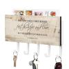 and Now These Three Remain Faith Key Holder Wall Mount Key Rack Christian Quote Self Adhesive Key Organizer Rack Classic Decor for Kitchen Mudroom Hallway Entryway 7x4 inch view 1