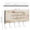 and Now These Three Remain Faith Key Holder Wall Mount Key Rack Christian Quote Self Adhesive Key Organizer Rack Classic Decor for Kitchen Mudroom Hallway Entryway 7x4 inch view 2