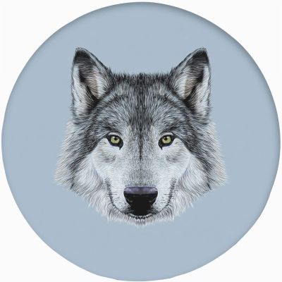 XISUNYA Wolf Round Fitted Tablecloth with Elastic Edge, Wolf Portrait with Beautiful Gaze Print Small Polyester Table Pad, Fit Round Tables up 40"-44" Diameter, for Restaurant Picnic Party