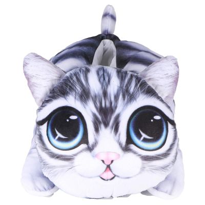 Alvinlite Cute Animal Tissue Box Cover Cartoon Animal Paper Holder Napkin Box Storage for Car Home Bathroom(Cat-Grey)