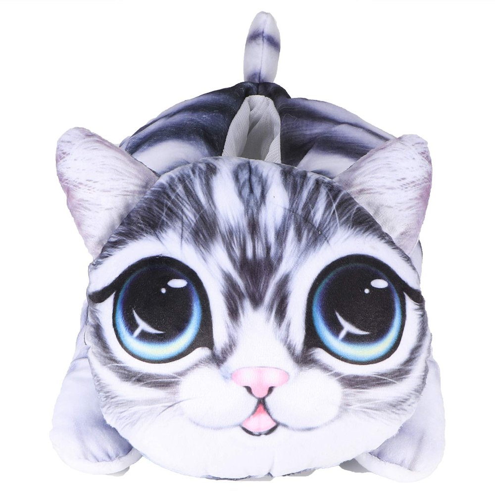 Alvinlite Cute Animal Tissue Box Cover Cartoon Animal Paper Holder Napkin Box Storage for Car Home Bathroom(Cat-Grey)