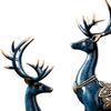 2pcs Couple Reindeer Sculpture Reindeer Figurines Modern Deer Statue Reindeer Ornament for Christmas Table Living Room Decorations - Blue view 4