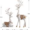 2pcs Couple Reindeer Sculpture Reindeer Figurines Modern Deer Statue Reindeer Ornament for Christmas Table Living Room Decorations - White view 2