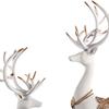 2pcs Couple Reindeer Sculpture Reindeer Figurines Modern Deer Statue Reindeer Ornament for Christmas Table Living Room Decorations - White view 3