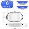 6 Quart Large Rectangular Baking Dish, 16x11 Inches Ceramic Baking Pan Casserole Dish for Cooking,Kitchen and Daily Use, Safe for Oven Microwave Refrigerator Disinfection Cabinet and Dishwasher,White view 3
