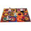 ABCarpet Red Art Classroom Rug Carpet Non-Slip Washable Rug for Preschool Elementary Library Reading Activity Art Studio Homeschool Kindergarten Pre-K Large Soft 12 Seating 6.5 x 8.5 ft view 1