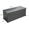 Goujxcy Storage Chest Trunk, Modern Lift Top Wood Chest Box Organizer with 2 Safety Hinges Sturdy and Large Storage Trunk for Bedroom and Living Room (Black) view 2