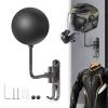 Motorcycle Helmet Holder Wall Mount 180 Degree Rotation Metal Bike Helmet Rack Mount Bicycle Helmet Display Stand Hanger with 2 Hooks Accessories for Motorcycle Baseball Rugby Helmet - Gray, 1 Pcs view 1
