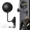 Kikerike Motorcycle Helmet Rack Wall Mount 180 Degree Rotation Metal Bike Helmet Holder Mount Bicycle Helmet Display Hanger Stand with 2 Hooks for Motorcycle Bike Baseball Rugby Helmet - Black, 1 Pcs view 1