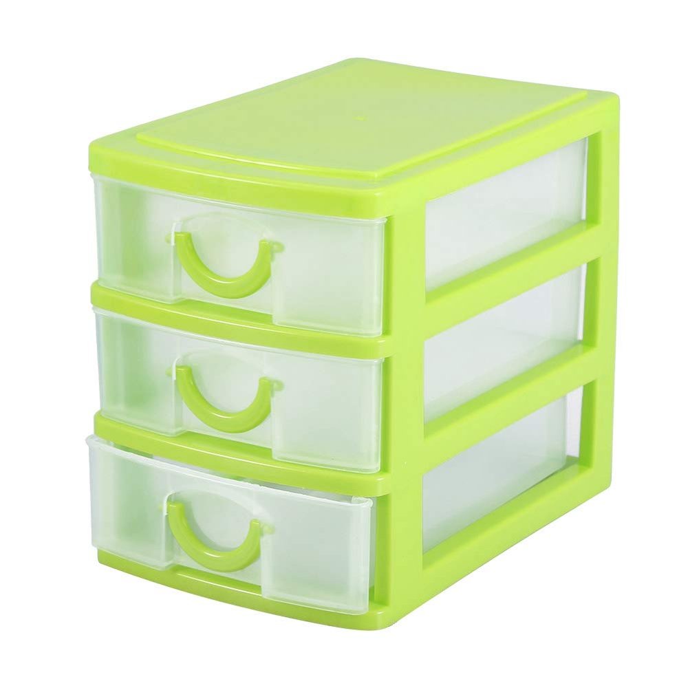 44595 Layer Drawer Organizer, Fnishing Box Plastic Storage Box Plastic Storage Jewelry[3 Layers Green]
