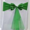 100Pcs Stretch Satin Chair Sashes Bows Chair Bands Decor for Hotel Wedding Reception Party Event Chair Cover Decoration Green view 2