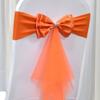 100Pcs Stretch Satin Chair Sashes Bows Chair Bands Decor for Hotel Wedding Reception Party Event Chair Cover Decoration Orange view 2