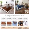 Appleya Kotatsu Table with Heater and Blanket Tables Washable Kotatsu Futon Comforter (Including Table), 47.2 * 31.4 * 17.7 Inch (Color : E, Size : 47.2 * 31.4 * 17.7 inch) view 3