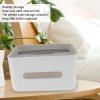 Alvinlite Rectangular Tissue Box Cover Multifunctional Tissue Box Holder with Stationery Remote Control Box Tissue Pen Remote Organizer for Home Office Desk(White) view 2