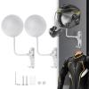 Kikerike Motorcycle Helmet Holder Wall Mount 180 Degree Rotation Metal Bike Helmet Rack Mount Bicycle Helmet Display Stand Hanger with 2 Hooks for Motorcycle Bike Baseball Rugby Helmet - White, 2 Pcs view 1
