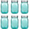 16 oz Teal Mason Jars with LidsRegular Mouth Canning Jar, 6 Pack Multifunction Glass Container, for Storage, Canning, Pickling, Preserving, Fermenting, DIY Crafts & Decor view 1