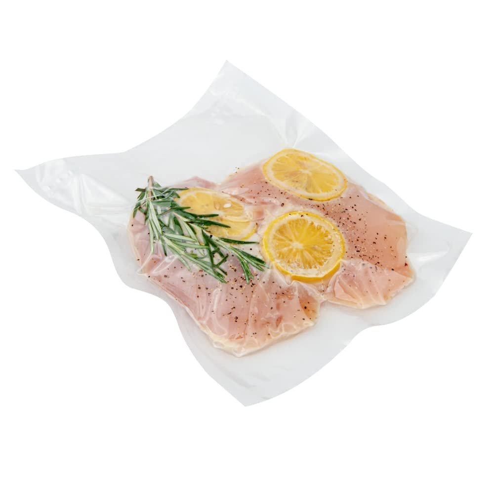 Restaurantware Fresh Hero 10 x 8 Inch Sous Vide Pouches 1000 Cooking Pouches - 3 mil Thick Microwavable Clear Plastic Chamber Vacuum Pouches Freezable For Storing Food