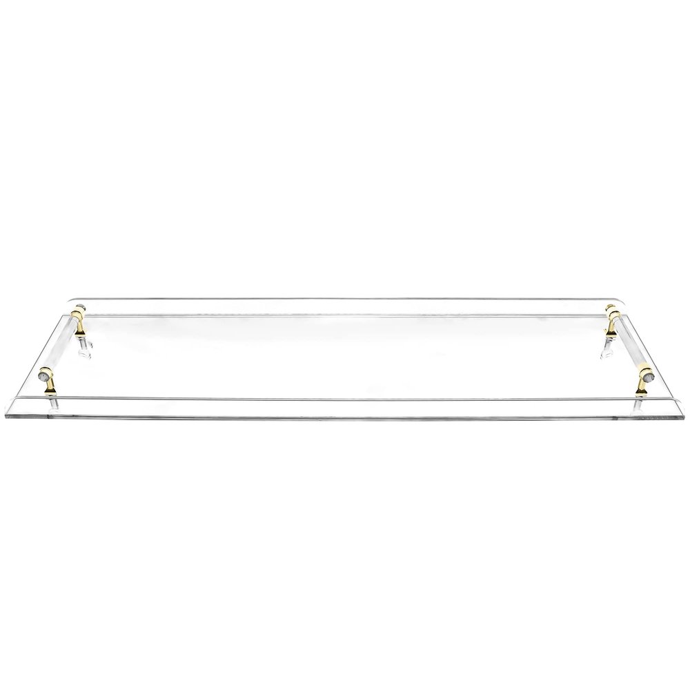 31inch Bathtub Caddy Tray,Gold Handle Clear Bathtub Caddy Tray,Acrylic Bathroom Organizer Shelf Bath tub Table Caddy Tray