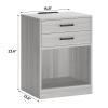 ADORNEVE Nightstands Set of 2,Grey Nightstand with Charging Station & Drawers,Night Stands for Bedrooms Set of 2 view 3