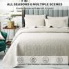 Beige Quilt Set King/California King Size 3 Piece with Pillow Shams, Lightweight Bedspread Coverlet, Pilling Resistance Quilt, Fade Resistance Bed Cover for All Season,Beige,King view 2