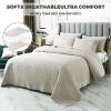 Beige Quilt Set King/California King Size 3 Piece with Pillow Shams, Lightweight Bedspread Coverlet, Pilling Resistance Quilt, Fade Resistance Bed Cover for All Season,Beige,King view 4