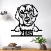 SILYHEART Beagle Wall Art with Custom House Number Funny Animal Pet Sign Modern Home Decor Personalized Front Porch Address Plaque Beagle Lover Gifts Dog Door Hanger 24in view 1