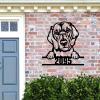 SILYHEART Beagle Wall Art with Custom House Number Funny Animal Pet Sign Modern Home Decor Personalized Front Porch Address Plaque Beagle Lover Gifts Dog Door Hanger 24in view 2