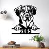 SILYHEART Beagle Wall Art with Custom House Number Funny Animal Pet Sign Modern Home Decor Personalized Front Porch Address Plaque Beagle Lover Gifts Dog Door Hanger 18in view 1