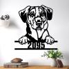 SILYHEART Beagle Wall Art with Custom House Number Funny Animal Pet Sign Modern Home Decor Personalized Front Porch Address Plaque Beagle Lover Gifts Dog Door Hanger 24in view 1