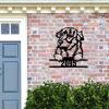Custom Dog Address Sign Personalized House Number Sign Golden Retriever Metal Wall Art Golden Retriever Lover Gifts Dog House Decor Dog Mom Gifts Dog Owner Gift Animal Pet Address Sign 14in view 2
