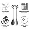 24pcs Small Spoons and Forks Set, Mini Black Tea Spoons Appetizer Forks for for Dessert, Fruit, Sugar, Ice Cream, Coffee, Stirring, Mixing view 3