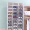 Ipetboom Thicken Plastic Shoes Storage Boxes Lids 6pcs Stackable Shoe Containers Large Size for Closet Storage view 3