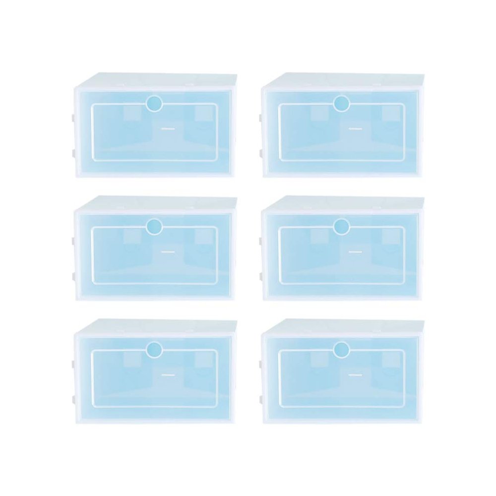 Ipetboom 6pcs Transparent Stackable Shoe Storage Box Thicken Plastic Container for Shoes for Closet Entryway and Home Organization Design for Easy Access