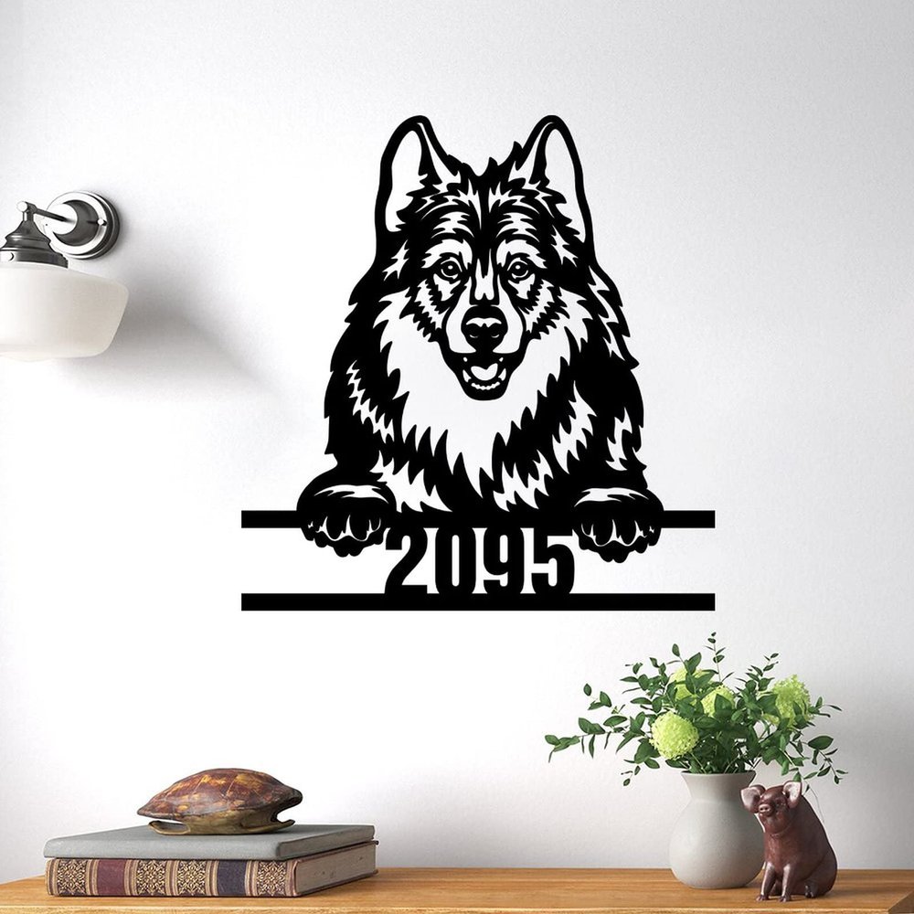 SILYHEART Border Collie Wall Art with Custom House Number Funny Animal Pet Sign Modern Home Decor Personalized Front Porch Address Plaque Border Collie Lover Gifts Dog Door Hanger 14in