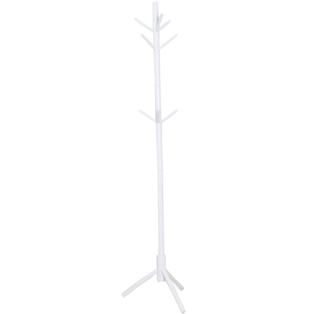 LFFH Floor Standing Coat Racks, Stable Triangle Base Creative Tree Shape Solid Wood Coat Stand Bedroom Clothes Hanging Hanger for Home Office (Color : White)