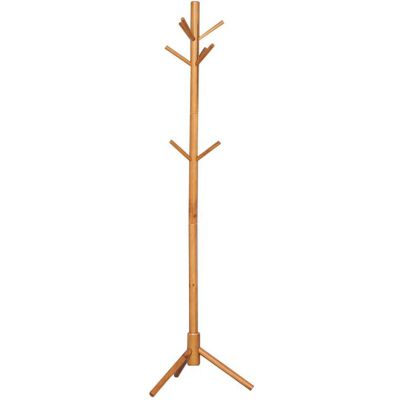 LFFH Floor Standing Coat Racks, Stable Triangle Base Creative Tree Shape Solid Wood Coat Stand Bedroom Clothes Hanging Hanger for Home Office (Color : Apricot)