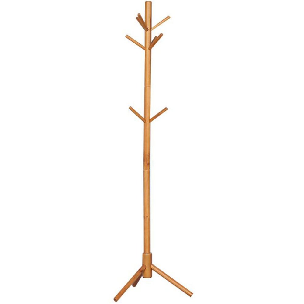 LFFH Floor Standing Coat Racks, Stable Triangle Base Creative Tree Shape Solid Wood Coat Stand Bedroom Clothes Hanging Hanger for Home Office (Color : Apricot)